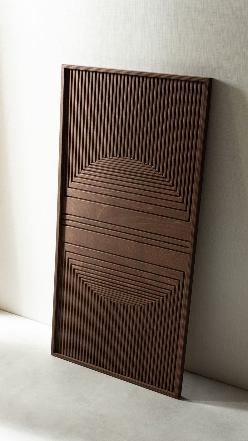 Handmade 3D Wood Wall Art – Rustic Wooden Wall Decor, Geometric Wall Hanging & Housewarming Gift
