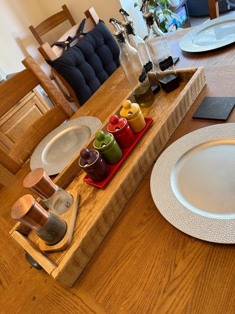 Handmade Reclaimed Wood Serving & Centerpiece Tray – Rustic Wood Tray with Iron or Brass Handles
